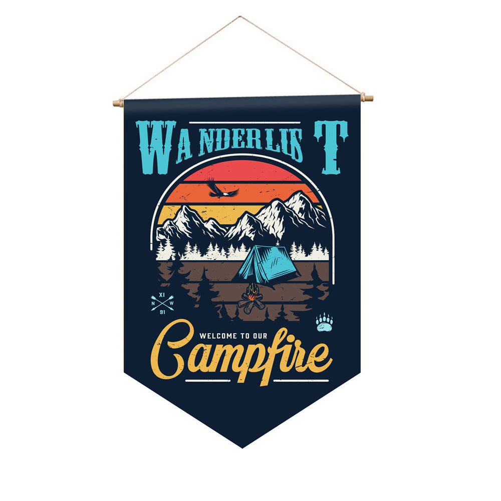 300D Oxford Pentagon Shield Camping Flag 12×18in, Weatherproof Outdoor Yard Decor Flag