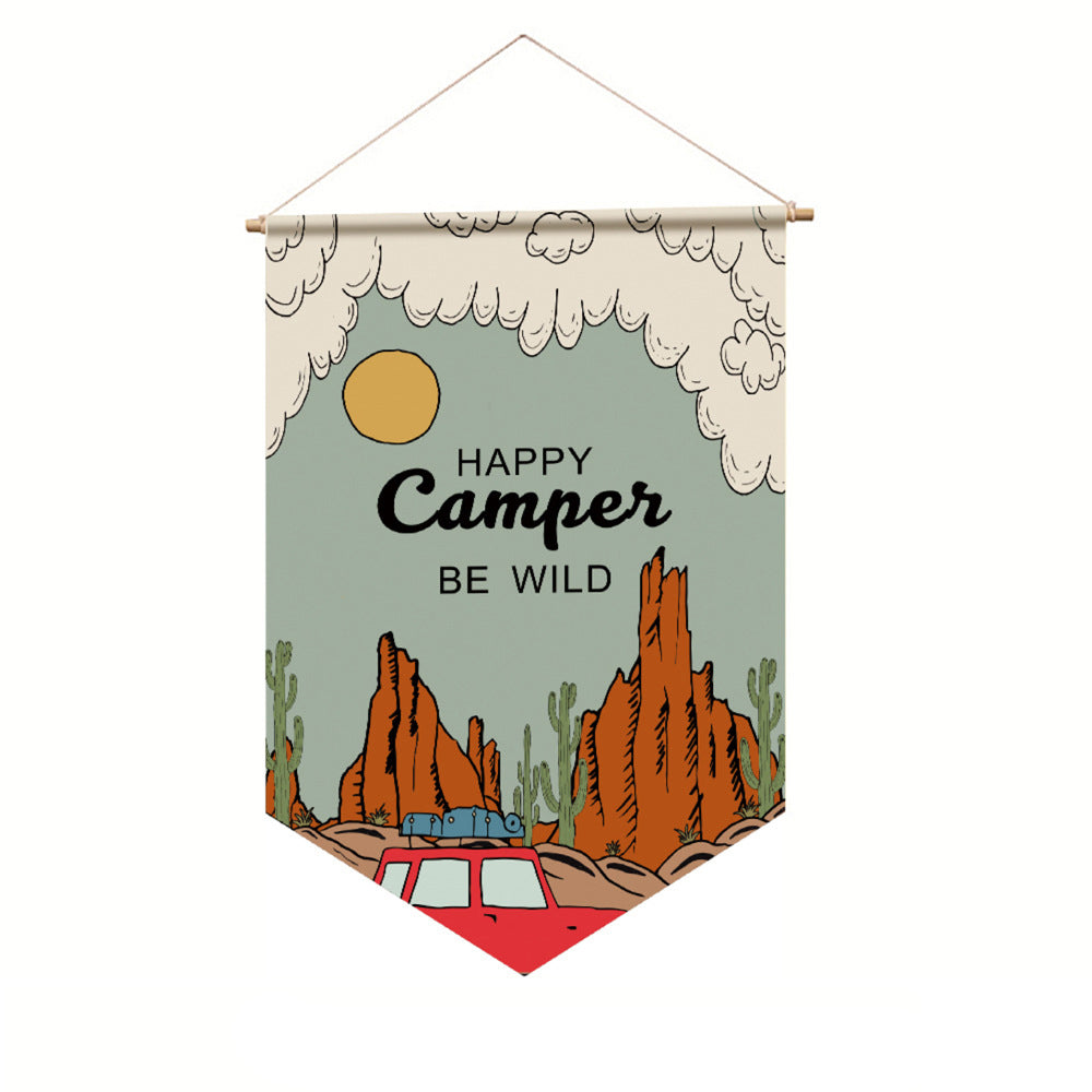 300D Oxford Pentagon Shield Camping Flag 12×18in, Weatherproof Outdoor Yard Decor Flag
