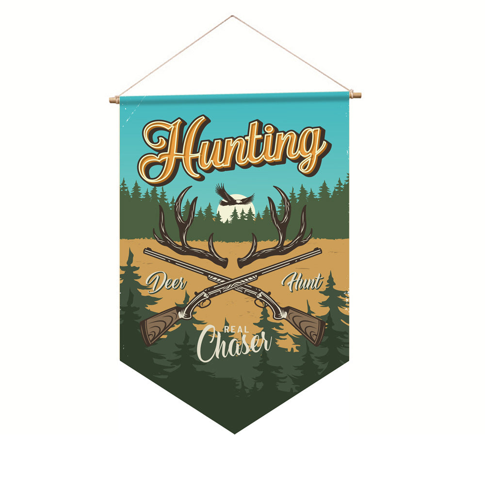 300D Oxford Pentagon Shield Camping Flag 12×18in, Weatherproof Outdoor Yard Decor Flag