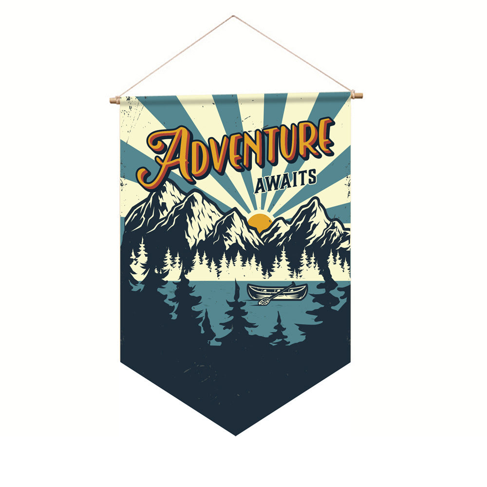 300D Oxford Pentagon Shield Camping Flag 12×18in, Weatherproof Outdoor Yard Decor Flag